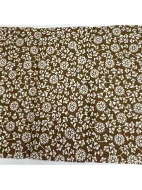 Brown Floral Fabric 18 x 27 Small Ditsy Daisy Design Cotton Quilting Craft Piece